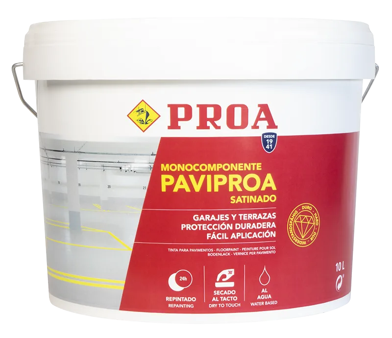 Pintura monocomponente para suelos y garajes al agua. exterior-interior. paviproa. verde prado ral 6001. 4l