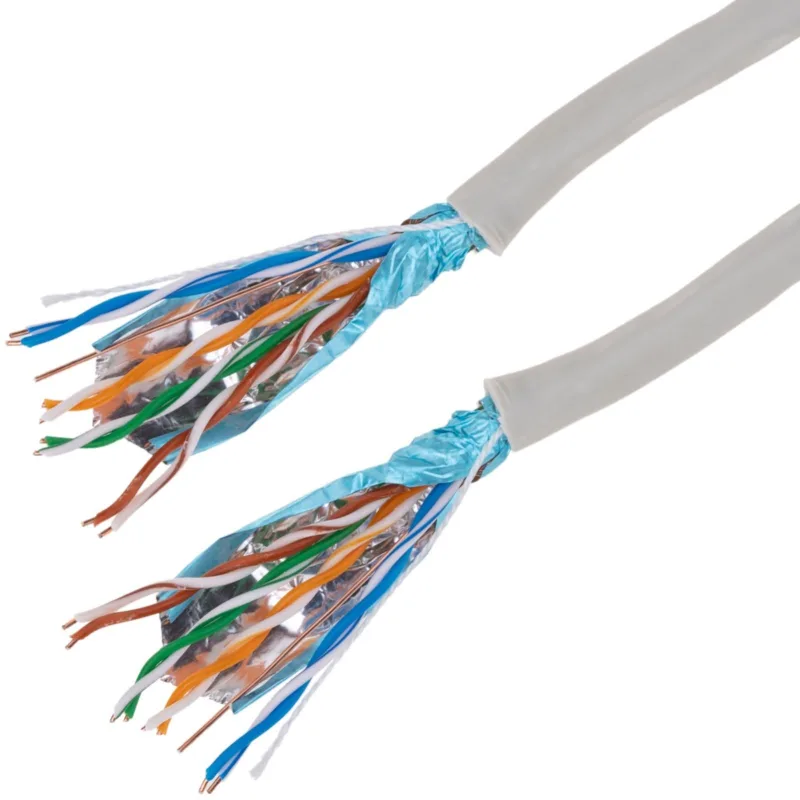 Bobina cable ftp de categoría 5e 24awg de material rígido de color gris 305 m