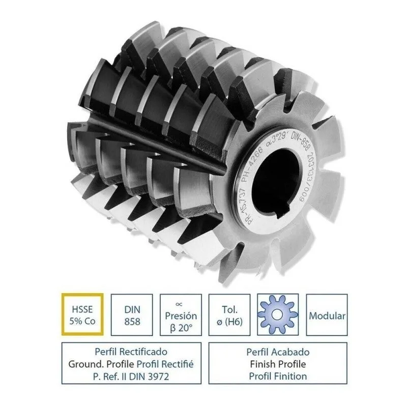Izar 49370 - fresa madre hssco modular tallado-engranajes din858 02.50 mm