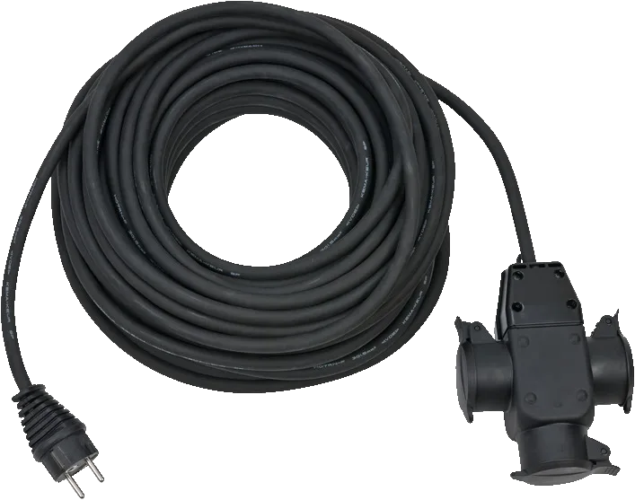 Alargador eléctrico ip44 h07rn-f3g1,5 de 25 m con cabezal de goma de 3 tomas brennenstuhl 1167820301