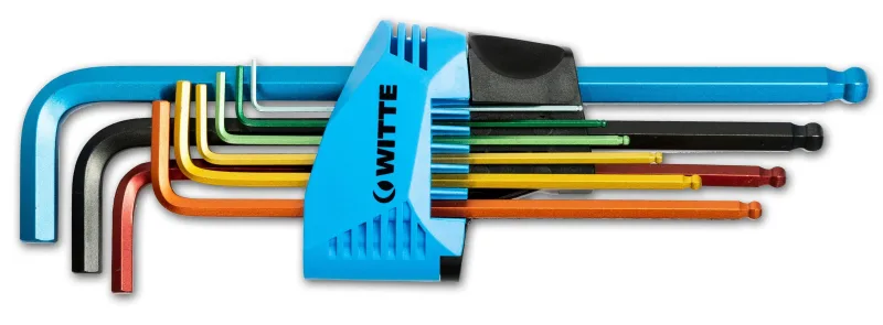 Llaves allen largas con bola witte (x9)