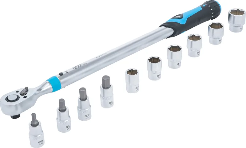 Juego de llave dinamométrica | 12,5 mm (1/2) | 40 - 200 nm | 11 piezas