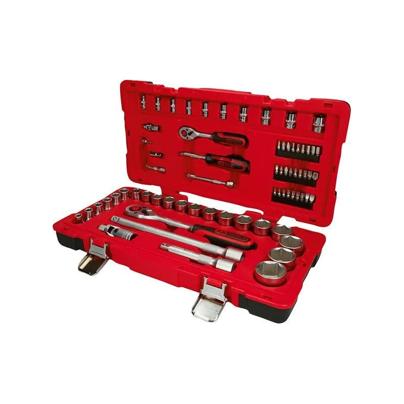 Ks tools 1/4+1/2 coffret de douilles, 68 pcs
