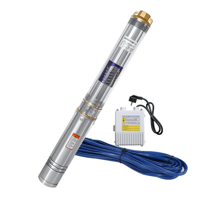 Bomba de pozo profundo 370w sumergible 4000 l/h bomba de agua sumergible para pozo profundo o sondeo plata