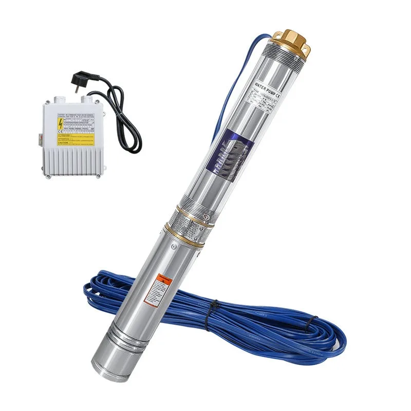 Bomba de pozo profundo 750w sumergible 4000 l/h bomba de agua sumergible para pozo profundo o sondeo plata
