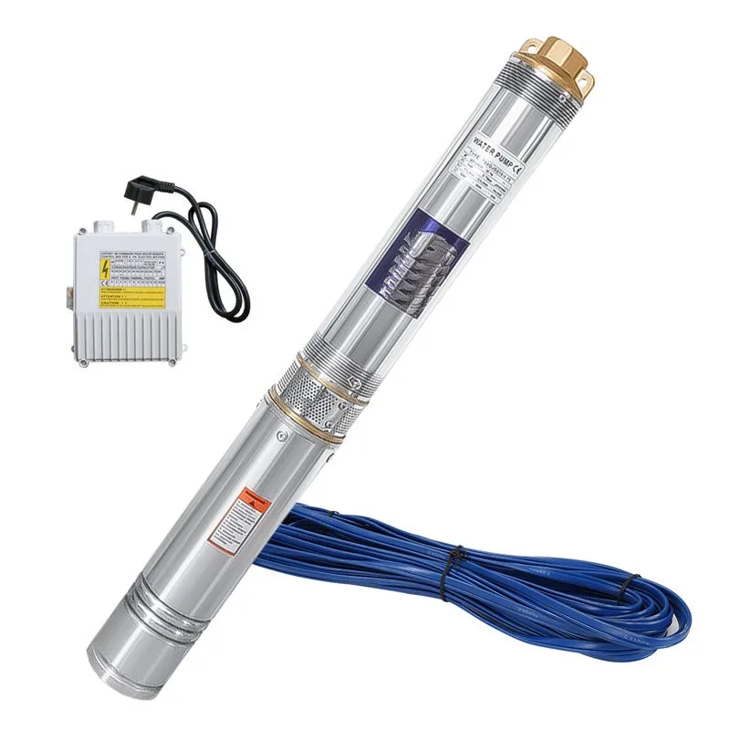 Bomba de pozo profundo 750w sumergible 4000 l/h bomba de agua sumergible para pozo profundo o sondeo plata