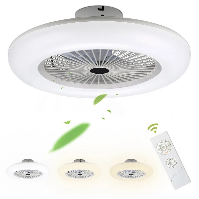 Ventilador de techo de 80 w, temporizador, ventilador de iluminación, ventilador led blanco, sala de luz