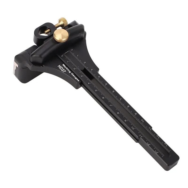 Calibre para marcar carpintería, escala métrica imperial, herramienta de trazado de madera multifuncional de aleación de aluminio