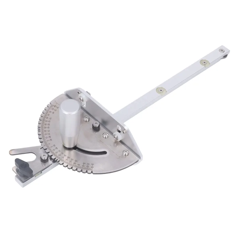 Calibre de inglete para sierra de mesa, ángulo ajustable, escala transparente, alta precisión, aleación de aluminio para carpintería