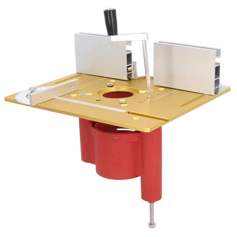 Kit de placa de inserción para mesa de fresadora de aleación de aluminio con base de elevación para carpintería, para fresado, recorte y ranurado