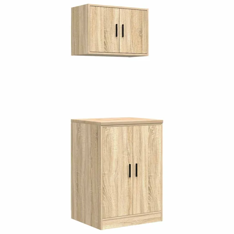 Armarios 2 uds para garaje madera de ingeniería roble nexus 60 x 51 x 85 cm / marrón