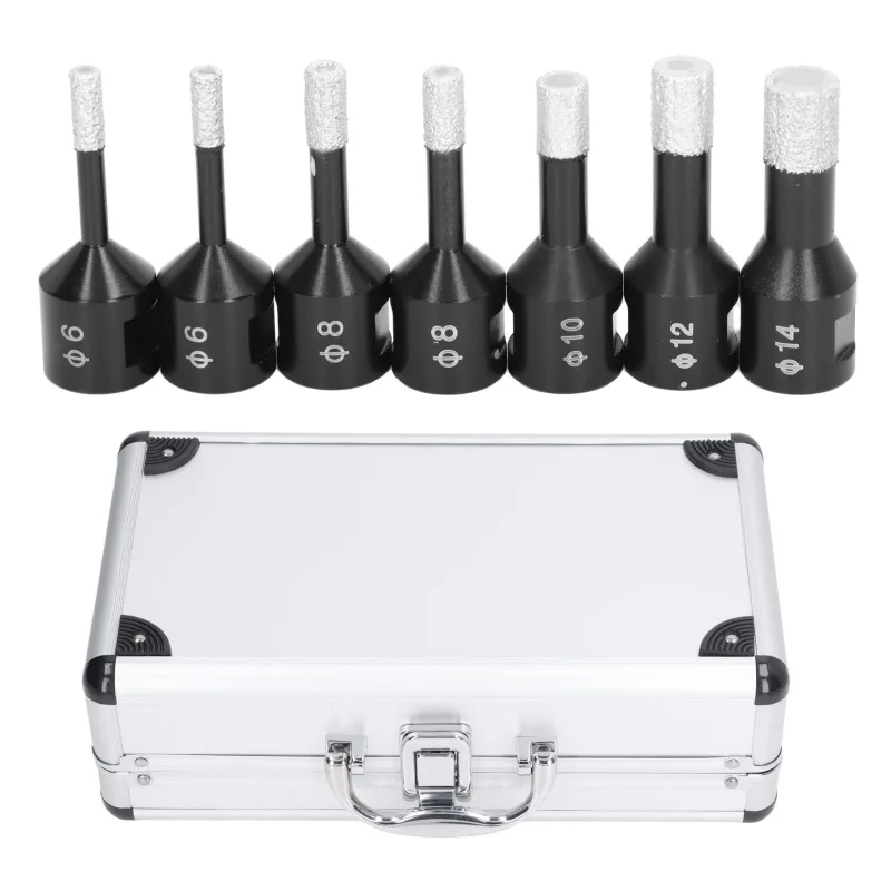 Kit de brocas de diamante para perforación en seco y húmedo con soldadura fuerte de diamante, rosca hembra m14 para mármol, baldosas de granito