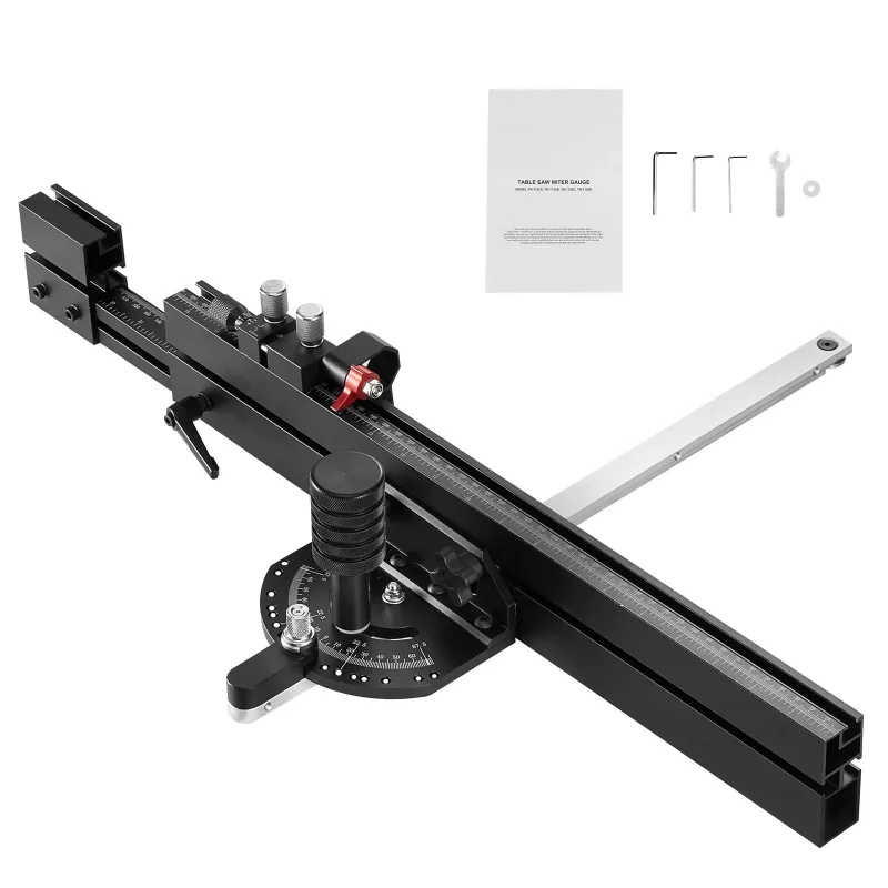 Medidor inglete precisión,succebuy sierra mesa aleación aluminio 19-35,ranura 19x10 mm,15 topes,pistón resorte ajustable