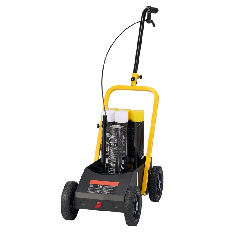 Máquina de marcaje de líneas,succebuy 61 x 33 x 90 cm,4 ruedas,robusta,anchura ajustable,para carreteras/estacionamientos/campos,negra,duradera