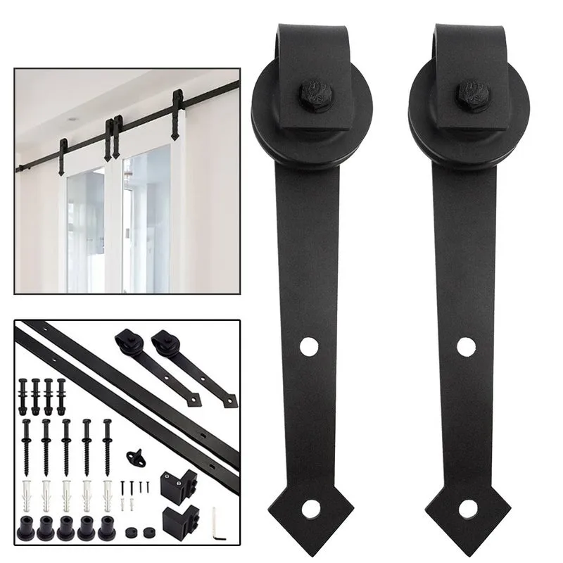 Schiebetürsystem montageset laufschiene holztür schiebetürbeschlag 183/200cm