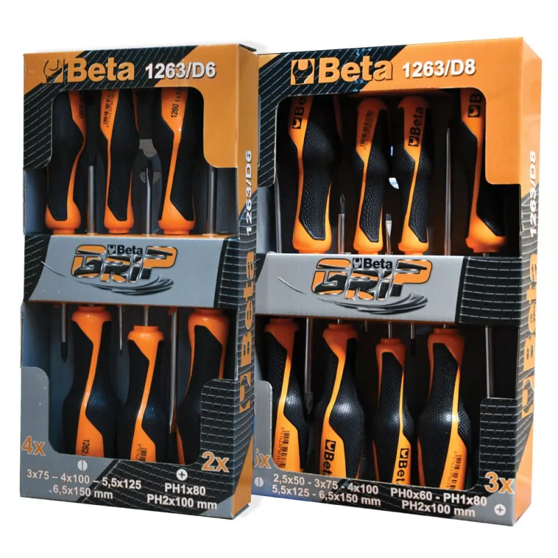 Serie giraviti 8 pz (5 taglio - 3 croce)