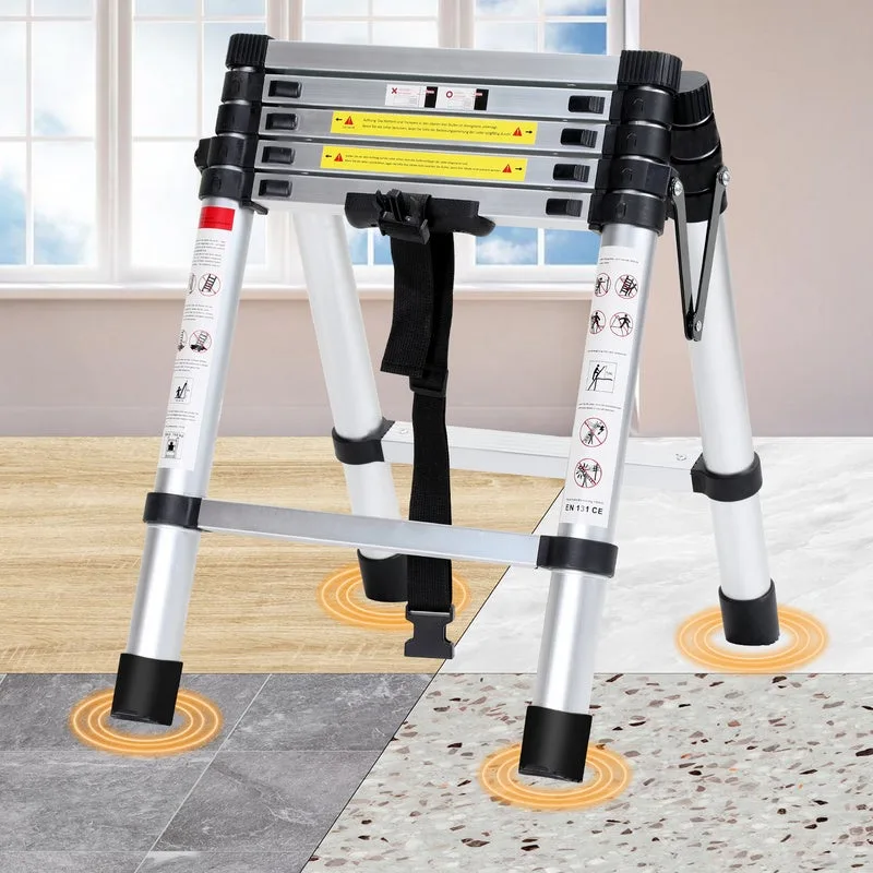Escala telescópica articulada 1.7m+2.0m, escalera 6x7 marchas plegable profesional multifunción escala plegable