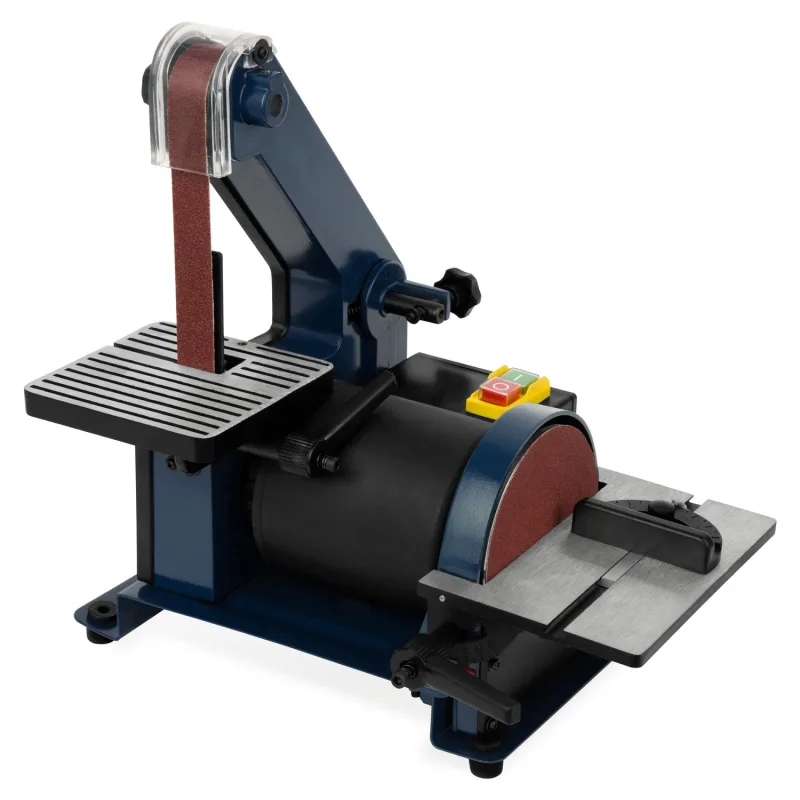 Eberth lijadora de banda y disco de 300 vatios, disco de lijado de 5, altura de la mesa ajustable, patas antivibraciones