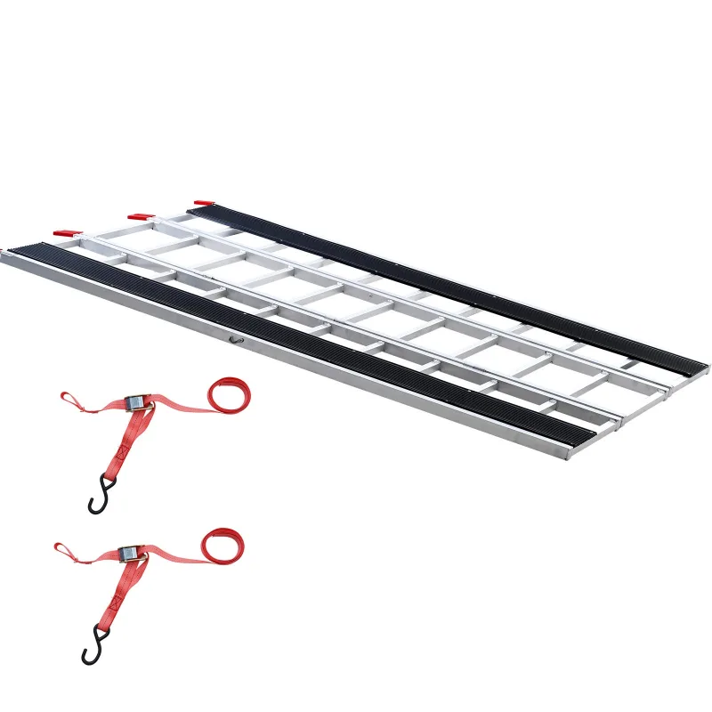 Rampas plegables extra anchas aluminio succebuy 85 x 54,capacidad de 1,500 lbs para moto,moto todoterreno,remolque,atv,utv,tractor de jardín