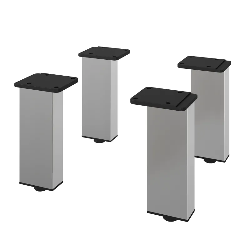 4 patas para mueble remix2 regulables de aluminio para mueble máx. 13,1cm con acabado cromado brillante