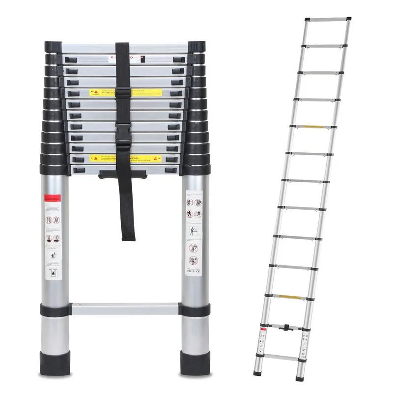 Escala telescópica 5m en aluminio,escala de carga máxima 150kg