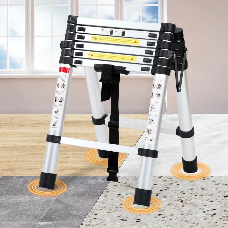 Escala telescópica articulada 1,4 m+1,7m, escalera 4x5 pasos plegable profesional multifunción escala plegable