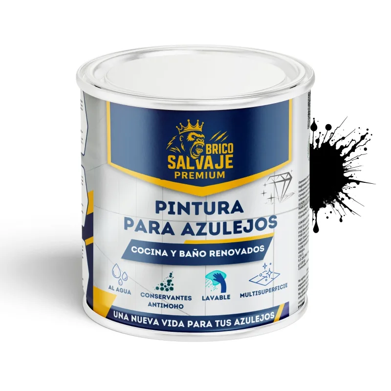 Pintura para azulejos de baño y cocina mate obsidiana 4 l al agua