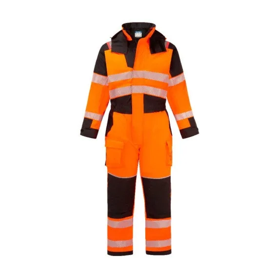 Invierno mono pw3 modaflame rain+ alta visibilidad multi-norm fr invierno portwest fr516