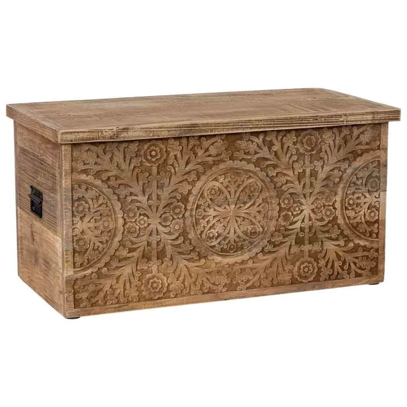 Baul de madera natural 83x40x42