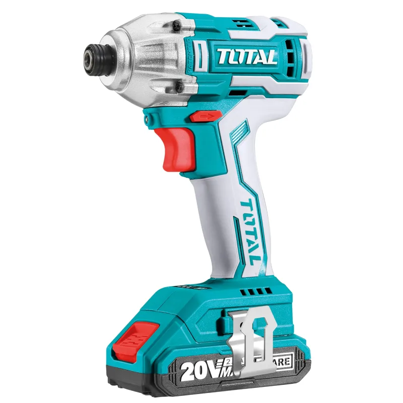 Llave de impacto sin escobillas 20v 1/4' con 2 baterías de 2.0ah y cargador total