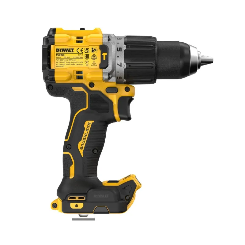Taladro a batería dewalt 18v brushless - sin bateria - maletín tstak - dcd805nt-xj