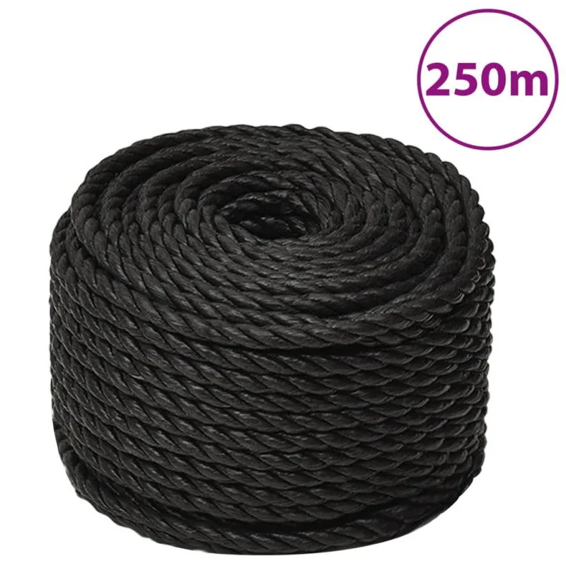 Cuerda de trabajo polipropileno negro 14 mm 250 m vidaxl