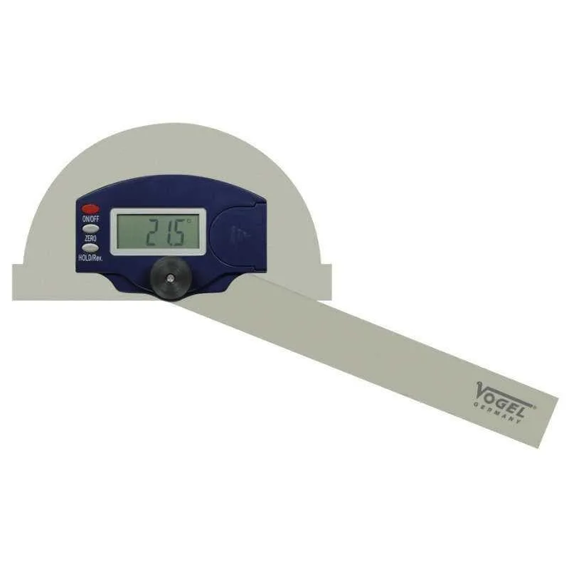 Transportador de ángulos electrónico digital. cuadrante ø 120xlargo 150 mm vogel 320201
