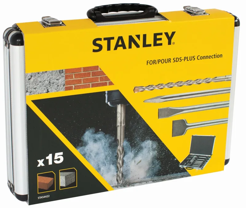 Stanley sta54422-xj - juego de 15 piezas sds+ en maletín resistente