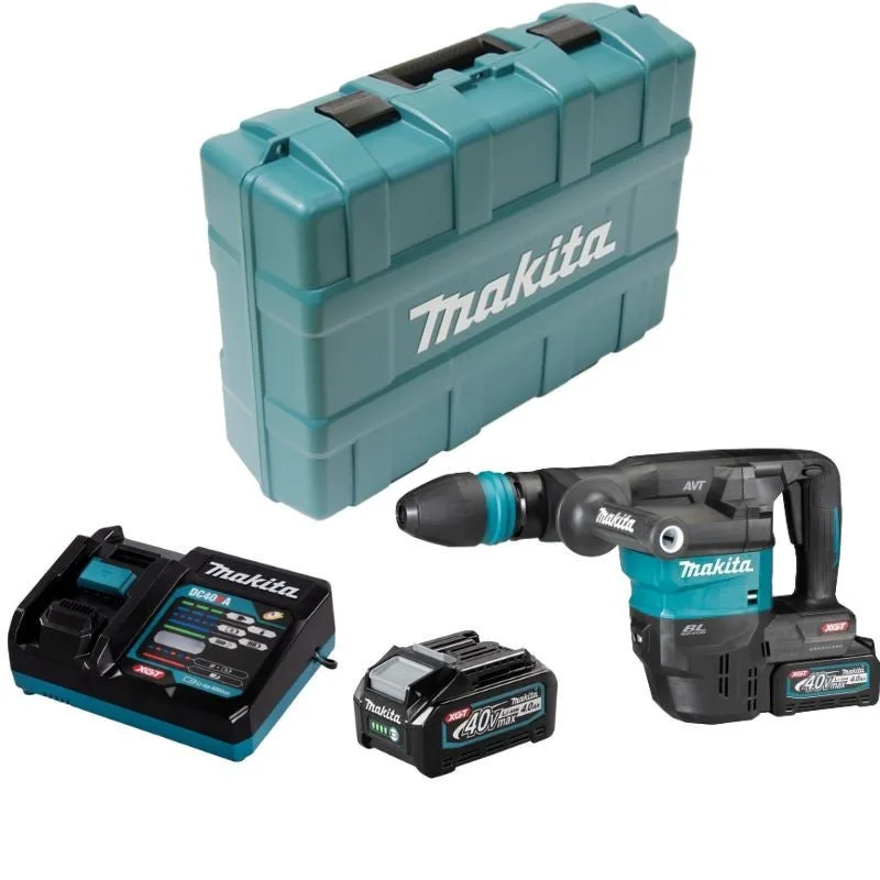 Makita hm001gm201 - martillo demoledor motor brushless 40vmax xgt sds-max 4,0ah 6,3kg 2 bat avt aws