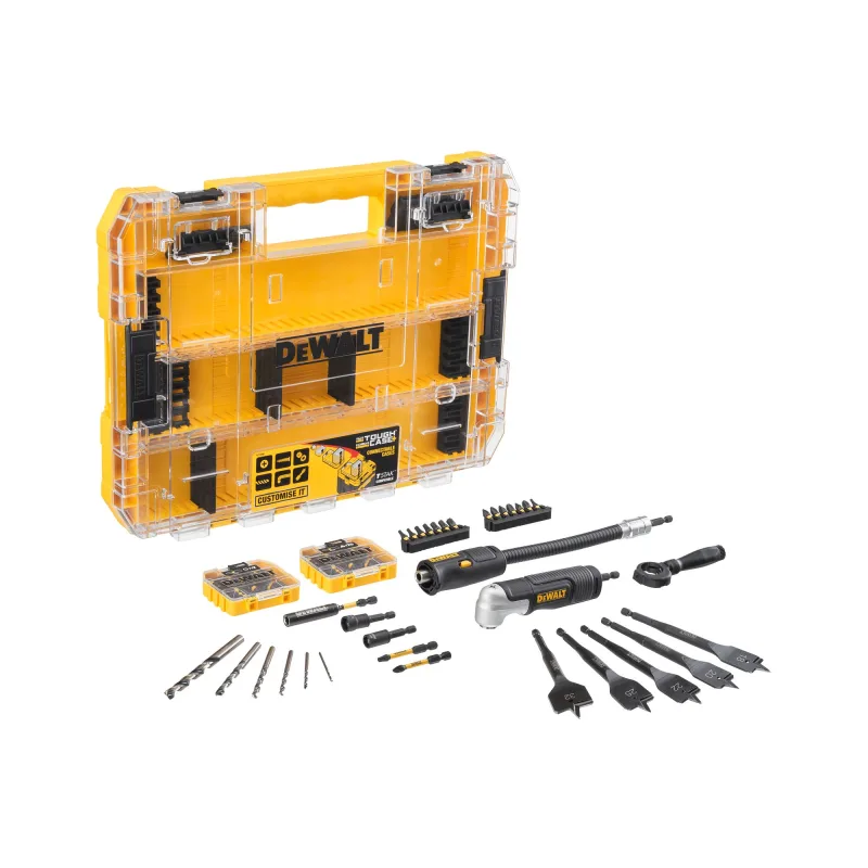 Dewalt dt70776-qz - toughcase grande de 85 piezas para atornillar y taladrar con acoplamiento angular flexible