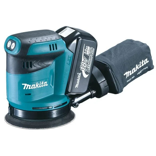 Makita dbo180rfe - lijadora rotorbital 18v 125mm 3.0ah