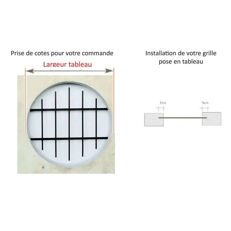 Diámetro de la cuadrícula de defensa rústica 60 cm para ventana redonda (mesa de côte)