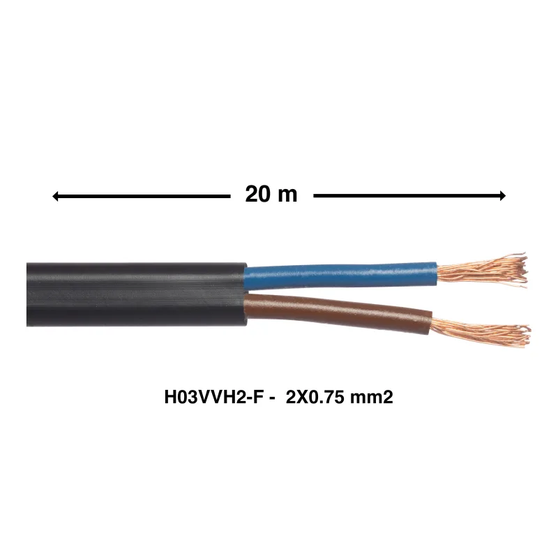 Cable eléctrico lexman h03vvh2-f de 20 m