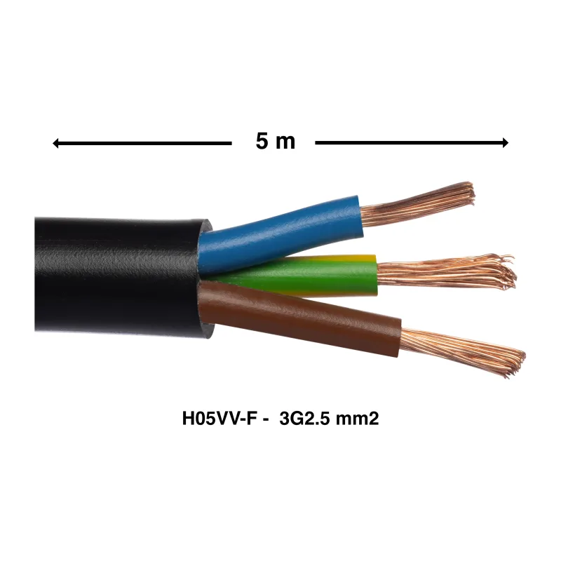 Cable eléctrico lexman h05vv-f de 5 m