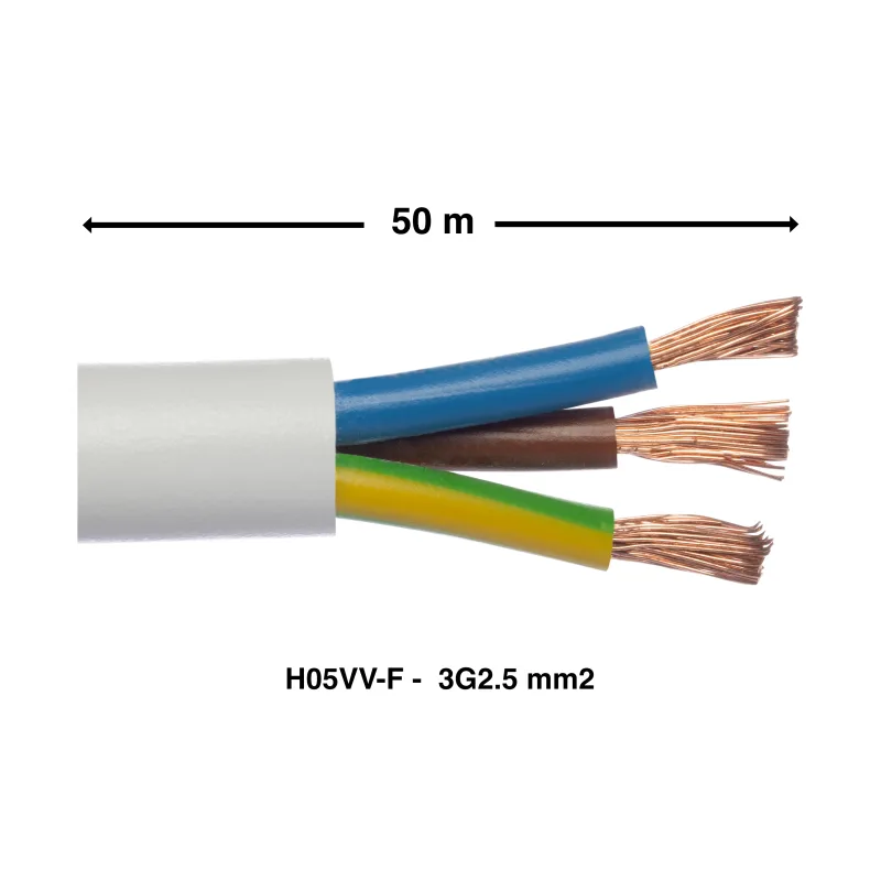 Cable eléctrico lexman h05vv-f de 50 m
