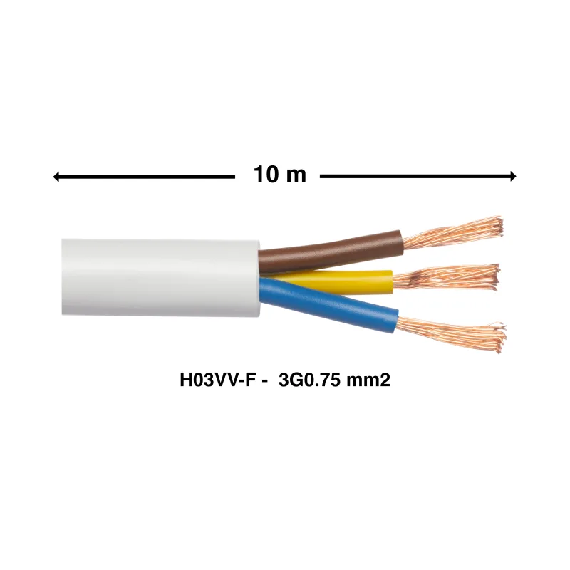 Cable eléctrico lexman h03vv-f de 10 m