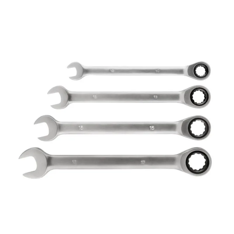 4 llaves combinadas de carraca, 10-17 mm