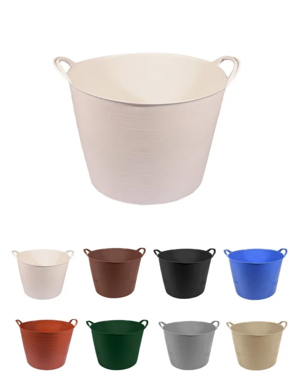 Jardin202 - espuerta de plástico | capazo agrícola | pack x15 uds (42 l blanco)