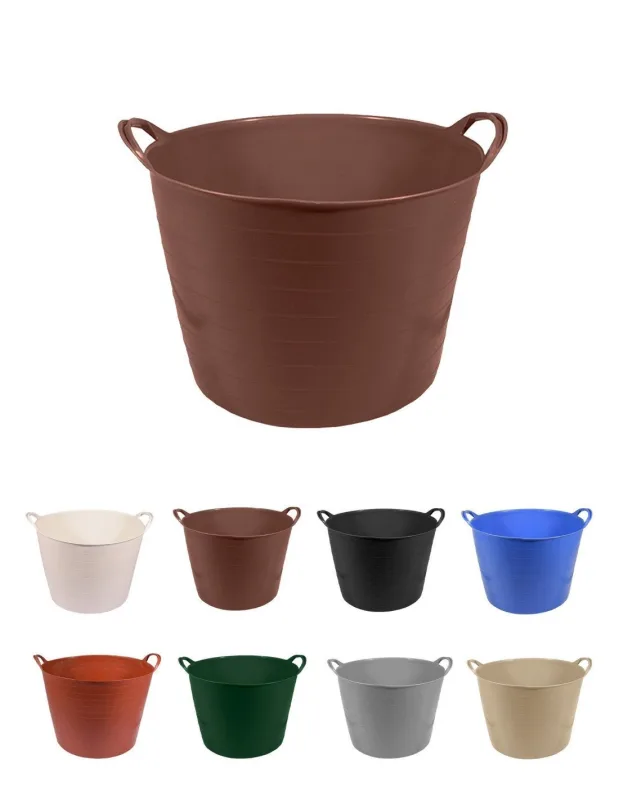 Jardin202 - espuerta de plástico | capazo agrícola | pack x25 uds (42 l marrón)