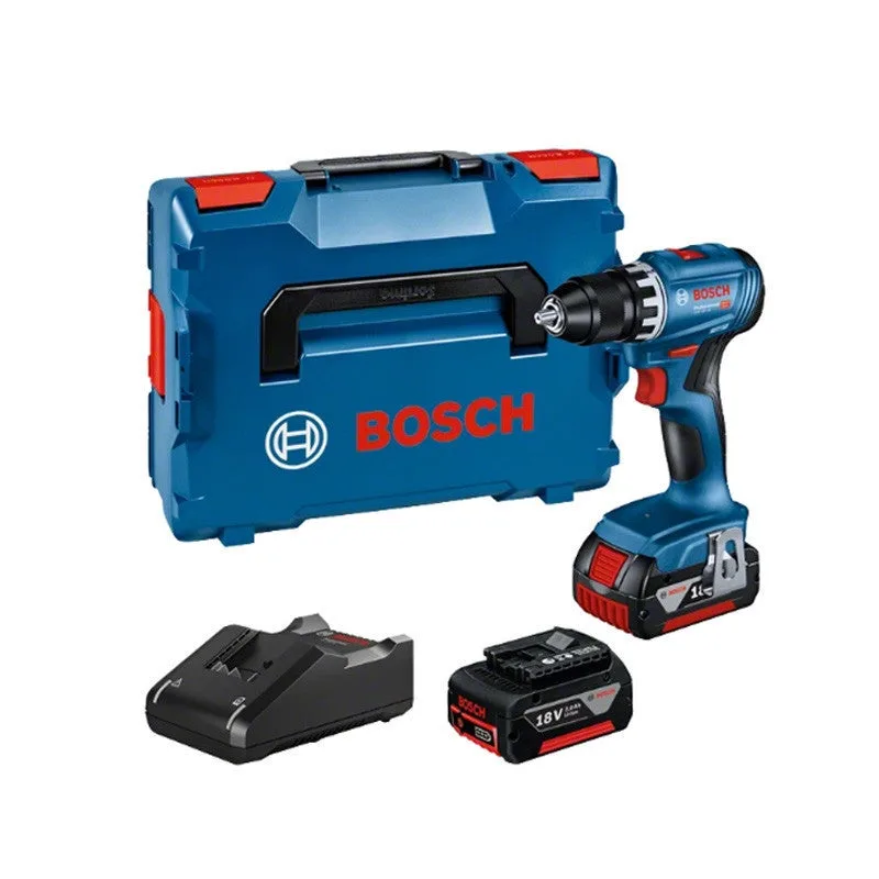 Taladro atornillador gsr 18v-45 - bosch - con 2 baterías 18v 3.0ah - cargador - l-boxx - 06019k3204