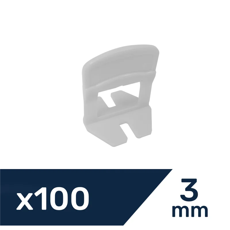 Pack de 100 unidades de nivelación de baldosas dexter blanco para juntas de 3mm