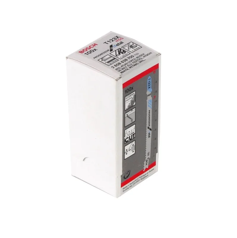 Bosch t 123 x progressor for metal lames de scie sauteuse pour métal - 100 pcs. - denture fraisée, pour scies sauteuses avec systèmes de fixation en t