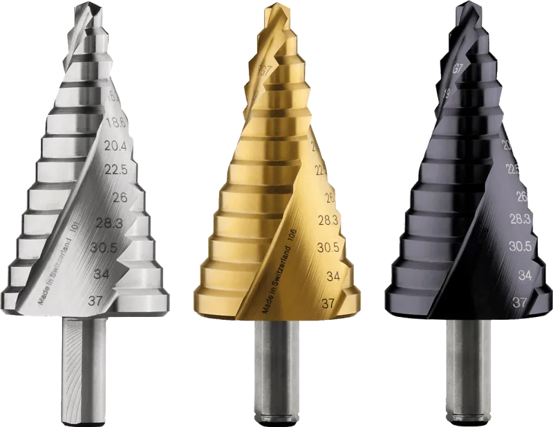 Taladro de paso hss-tin. 6 - 39 mm. 10 mm. 93.5 mm. 1