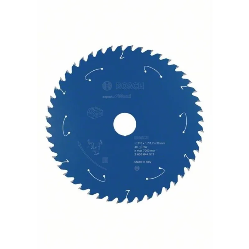 Hoja de sierra circular expert para madera, 210 x 1.7 / 1.2 x 30, 48 dientes